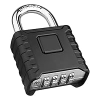 Diyife Heavy Duty Combination Padlocks Outdoor, [Weatherproof] 52mm Large 4 Digit Code Padlock with 8mm Thick 304 Stainless Steel Shackle for Garage, Home, School, Gate, Shed, Fence, Warehouse, Gym
