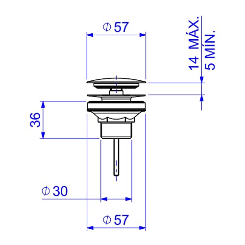 Válvula de escoamento para lavatório cuba e bidê, Deca, Cromado, 1601.C