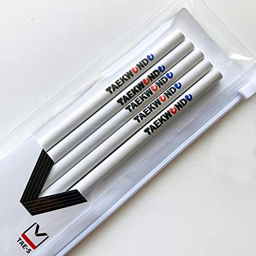 Lápices Taekwondo TAE-S HB con estuche PVC blanco, pack 5 miniatura 3