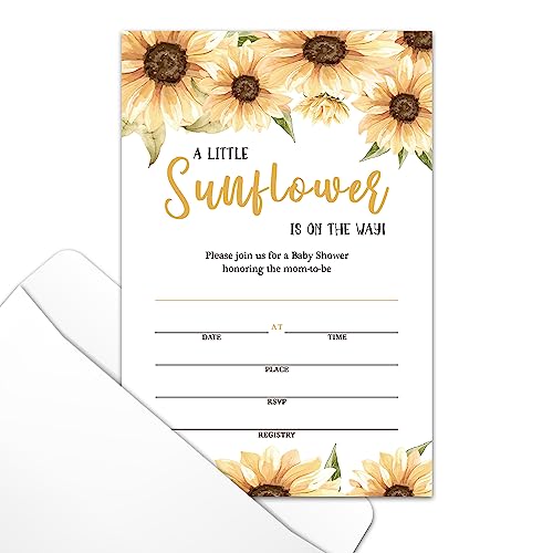 Invitation fête prénatale tournesol pour partager le secret du sexe de bébé