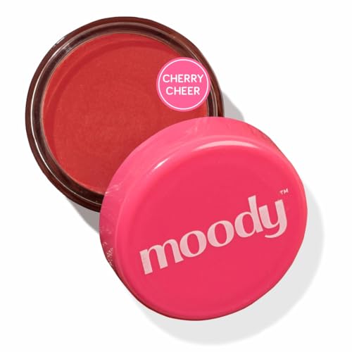 Image of Moody Plush 3-in-1 Lip, Cheek & Eye Tint- Cherry Cheer with Cacao Butter, Shea Butter & Jojoba Oil | Long Lasting | Paraben Free Lip Balm Moisturizer For All Skin Type, 5gm