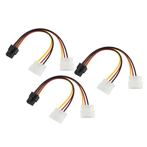 6 Pin PCIe auf 2 x 4 Pin Molex LP4 Power Cable Adapter - 6 inch / 15cm (3 Stück)