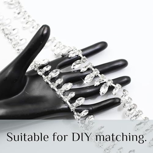 Cadena de diamantes de imitación para reparar ropa y decorar vestidos 6