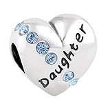 zirconia cubica valor silber Para mujer Globalwin 925 de plata de ley de seguridad europeo de corazón grabado hija para pulsera cuentas con circonitas cúbicas aguamarina de piedras