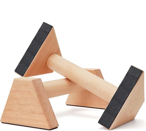 Image of Push-up handles, 2 push up bars, wooden parallettes, joint-friendly push-up handles, calisthenics equipment, fitness equipment for home and outdoor, push-up bar made of solid wood