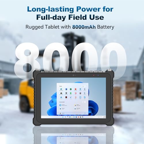 Image of 10.1 inch Rugged Tablet PC,Windows 11 Pro Tablet,Intel i5-10210Y,16GB+128GB,IP67 Waterproof,8000mAh,700‑nit Sunlight‑readable,Industrial Construction Work,4G LTE /WiFi6 /GPS /2D Scanner