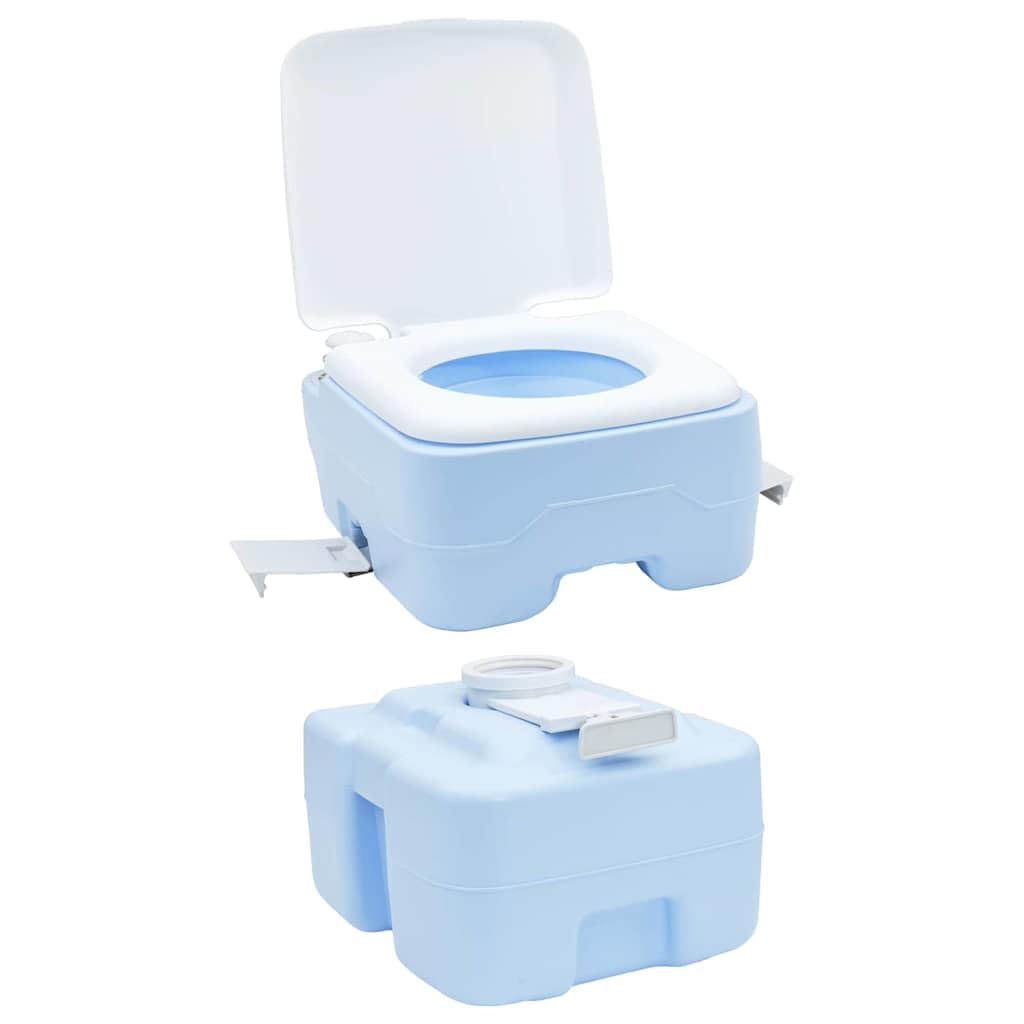 Toilette da campeggio portatile grigio, 41,5 x 36,5 x in polietilene ad alta densità, leggera, robusta, rimovibile, ideale per avventure all'aperto, feste in giardino, escursionismo