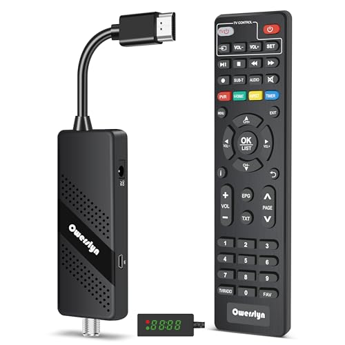 Digital Converter Box for TV, 2026 OWERSLYN 1080P ATSC Tuner Box with TV Tuner, Programs Recording & Playback, USB Media Player, HDMI/AV Output, 3RCA Cables, 2-in-1 Remote, Digital Channel Free