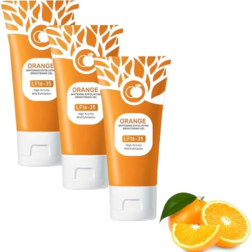 Image of Orange Enzymes Exfoliating Brightening Gel, Ex-foliating Cleansing G-el, Purifying Exfoliating Gel,Organic Face and Body exfoliating Scrub gel,Deep Cleansing Moisturizing Facial Exfoliator (3PCS, 50g)