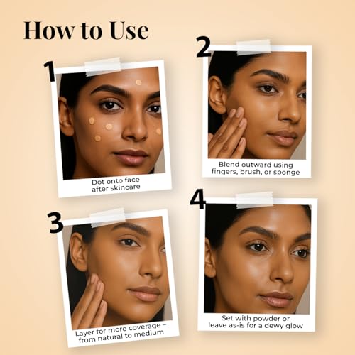 Image of Just Herbs Serum Foundation SPF 30+ | Buildable Coverage & Natural Finish | No Parabens, No Mineral Oil | For Indian Skin Tones | Lightweight & Hydrating | 30 ML (BEIGE)