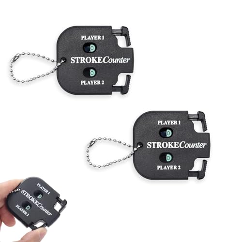 2 Pcs Golf Ball Counter, Golf Stroke Counter, Mini Golf Shot Clicker Counter, Golf Shot Counter, Golf Score Counter with Dial Reset Tool Key Chain for Different Kinds of Competitions and Games (black)