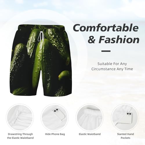 Men's Swim Trunks Quick Dry Board Shorts Drawstring Beach Short Pickle Bathing Suit for Men4