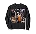 Racoon Drinking Iced Coffee Lover Rock Hand Sign Meme Funny Sweatshirt