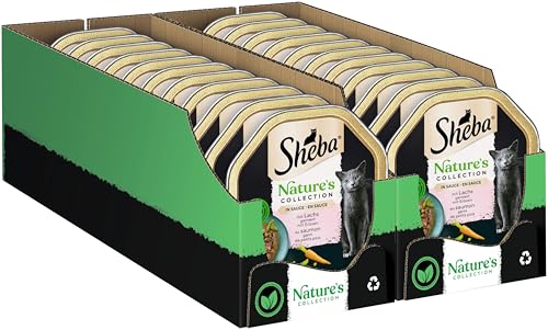 SHEBA Schale Nassfutter für Katzen Nature’s Collection in Sauce mit Lachs 2 x 11 x 85g – Ansicht 1