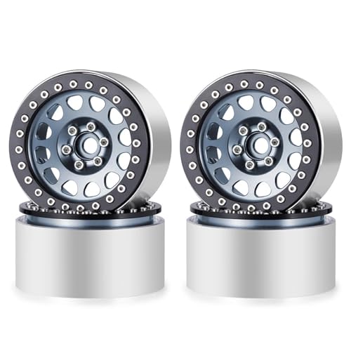 Moyeu Jante Beadlock RC Axial SCX10 Wraith TRX4 TRX6 D90 1/10 CNC Grey