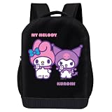 Fast Forward Mochila de ombro Sanrio Hello Kitty My Melody Kuromi para meninas, meninos e crianças pequenas - Mochila de 45,7 cm para escola, Kuromi/My Melody Peace, 18 inches, Mochilas Daypack