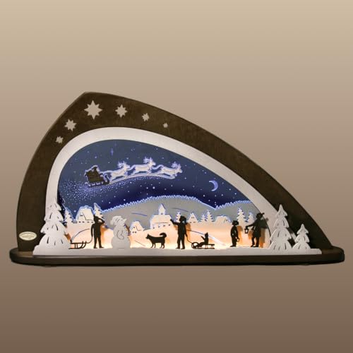 weigla - Schwibbogen original Erzgebirge I Motiv Santa Claus I LED...