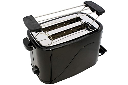 Posten Anker Toaster schwarz | 2 Scheiben | 700 Watt | breite Schlitze | 7 Bräunungsstufen | Doppeltoaster | Krümelfach…