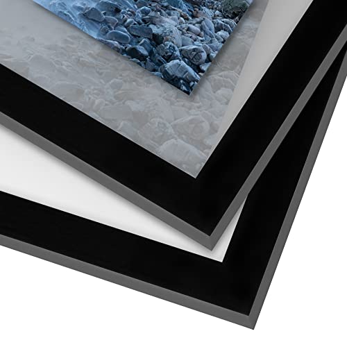 Americanflat 8.5x11 Floating Picture Frame with Polished Crystal-Clear Glass - Set of 2 - Use as 5x7 Frame or Display 4x6 Photo - Signature Float Collection - Photo Frames for Wall Display - Black by Americanflat - Image 7