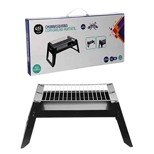 Churrasqueira com grelha a Carvão Portátil Dobrável leve Pesca Camping apartamento casa