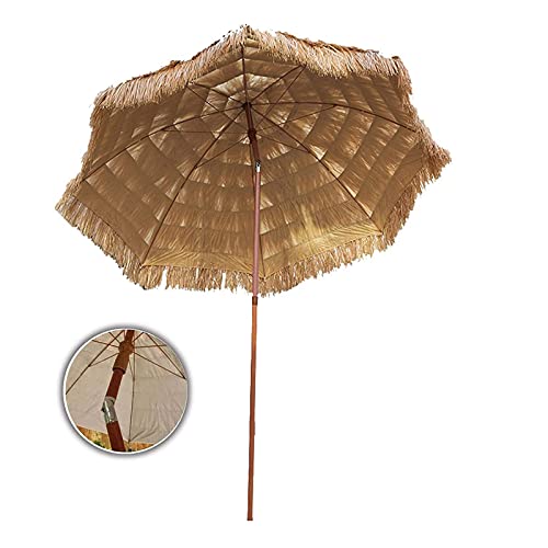 Naosin-Nithatched Tiki Umbrella, Round Hawaiian Style Umbrella, Tilt, Straw Top With Sun-Resistant Fabric, For Outdoor, Sunshade, Gardens, Pool, Balcony, Patio #TOP9