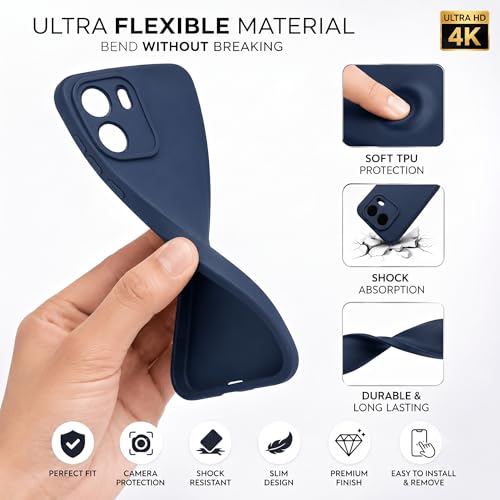 Image of FIRST MART Matte Silicone Back Cover for OnePlus Nord CE 6 - Blue