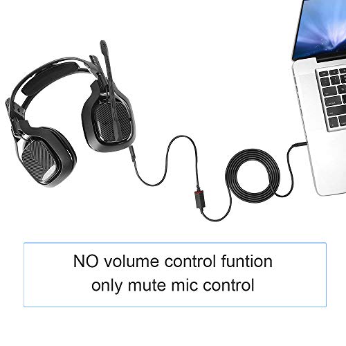 Cable compatible con Astro A40 de 2m con control de volumen cable de silencio en línea 6