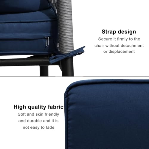 Jadoxy Outdoor Cushion Covers 4 Pack Waterproof&Fade Resistant Zipper Patio Furniture Cushion Covers for Couch,Sofa,Chair (Replacement Covers Only) (22×22×3, Dark Blue) by Jadoxy - Used condition - Image 6