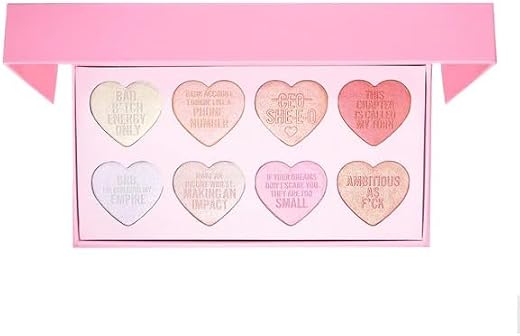 Beautyenzo Everyday Mood CEO Highlighter Palette | 8 Pink &amp; Peach Shimmer Shades | Luminous Face &amp; Body Glow Kit | Buildab...