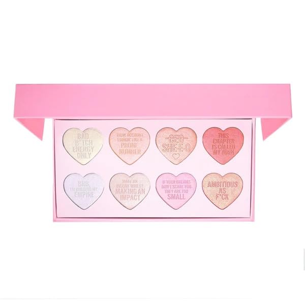 Beautyenzo Everyday Mood CEO Highlighter Palette | 8 Pink & Peach Shimmer Shades | Luminous Face & Body Glow Kit | Buildab...