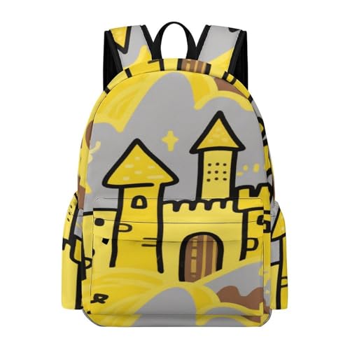 Dream Castle Printed Backpack Water-Resistant Pack Stylish Bag Lightweight Travel Backpack