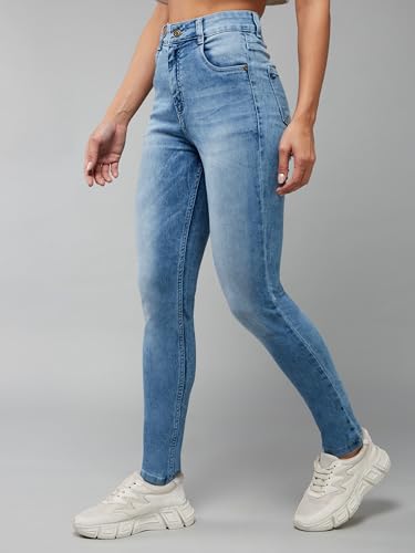Image of Dolce Crudo Women's Skinny Fit High Rise Regular Length Stretchable High Waist Denim Jeans