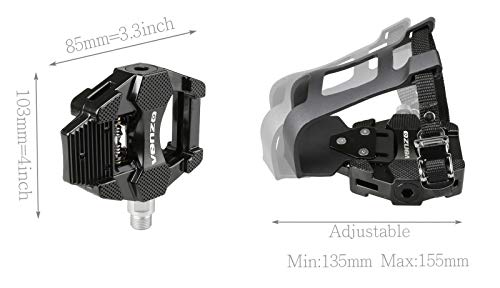 Venzo Fitness Exercise Indoor Bike Compatible With Shimano Spd Pedals With Adjustable Toe Clips & Cleats No Noise - New Model With Stronger Axle #TOP2