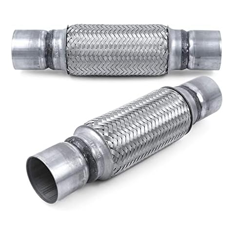 RP Remarkable Power, RK7541 Exhaust Flex Pipe 2.25" x 8" Heavy Duty Stainless Steel 12" OL, 2 Pack Cover