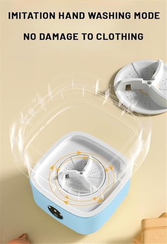 Image of Portable Washing Machine, 16L Mini Washing Machine With Spin Basket, Small Portable Washer Machine Suitable for Underwear Small Clothes Dryer FOR CLEAN (SHAPE 2)