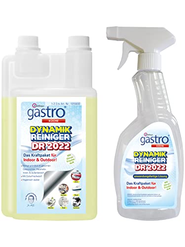 Schillings gastro DYNAMIK Reiniger DR2022 - 1 Liter Kraftpaket für Indoor&Outdoor Allzweckreiniger mit Sprühflasche Zitrusduft Cover