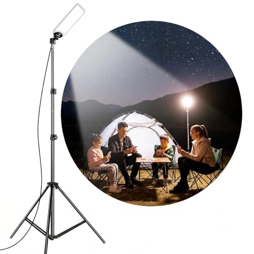 DuneCore LED Camping Light with Tripod 1.8M Adjustable Height 1680LM Super Bright USB Outdoor Work Light كشاف رحلات برية محمول مع ستاند للمخيمات والرحلات IP67 Waterproof Night Fishing