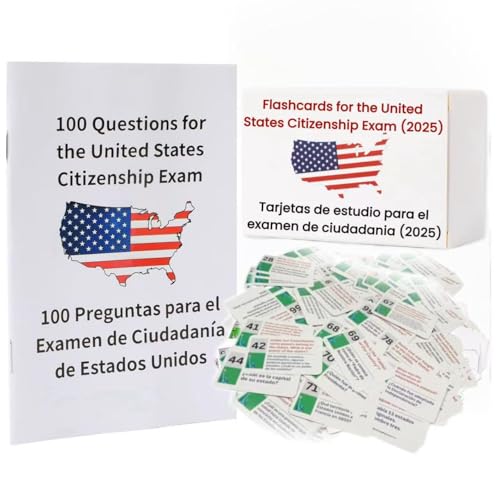 US Citizenship Flash Cards 2025 bilingual