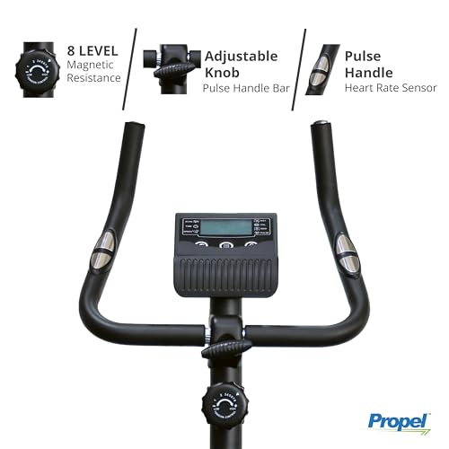 Image of Propel FitnessOne HU 57i Silent Upright Cycling Machine for Home | 5Kg 2-Way Flywheel | 8-Level Magnetic Resistance | LCD Performance Monitor | Hand Pulse Sensors | 120 Kg Capacity | Adjustable Seat