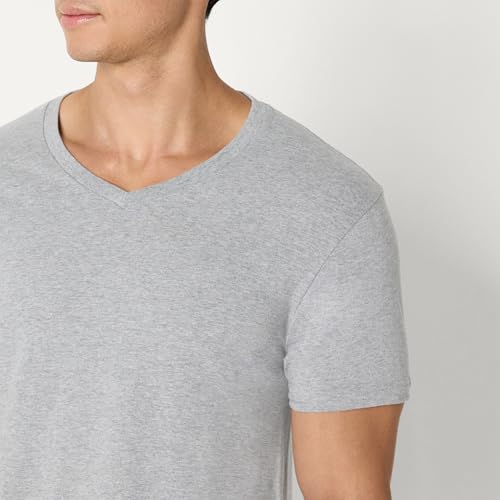 Image of Amazon Essentials Men's Slim Fit V-Neck Undershirt, Breathable Cotton, Pack of 6