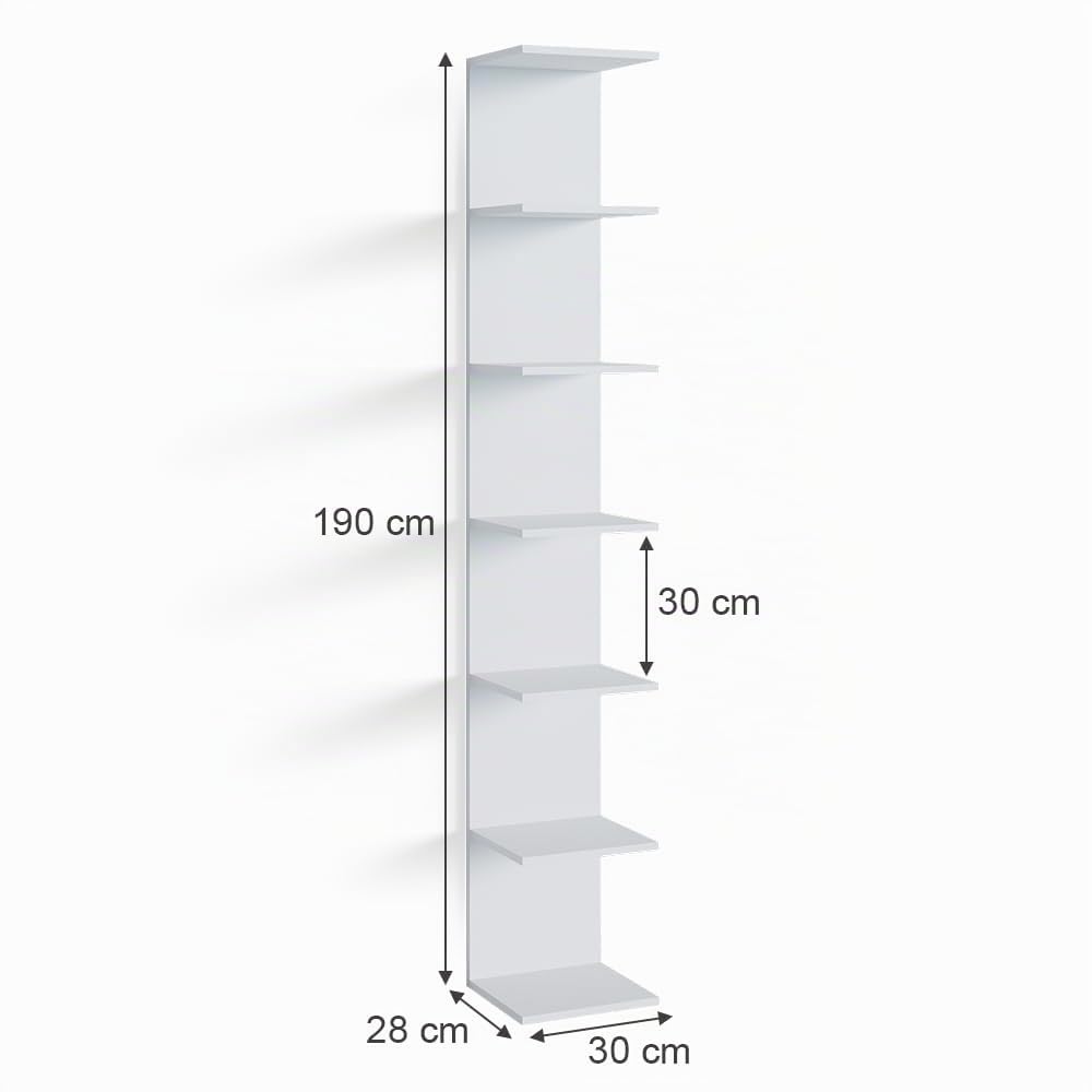 Vicco Wandregal Paolo, Weiß, 28 x 190 cm