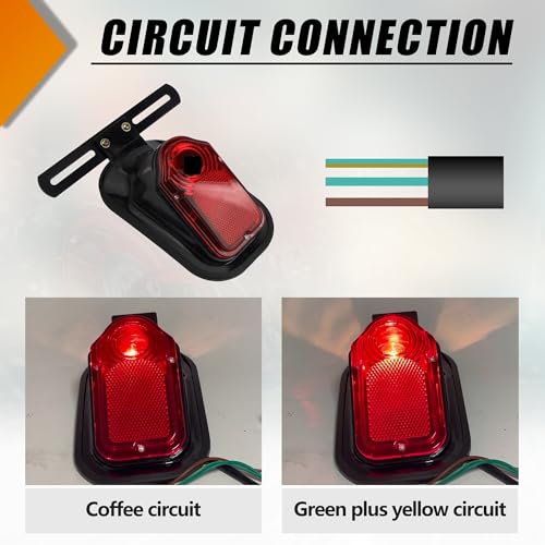 Luz trasera de freno para motocicleta chopper y matrícula bobber 6