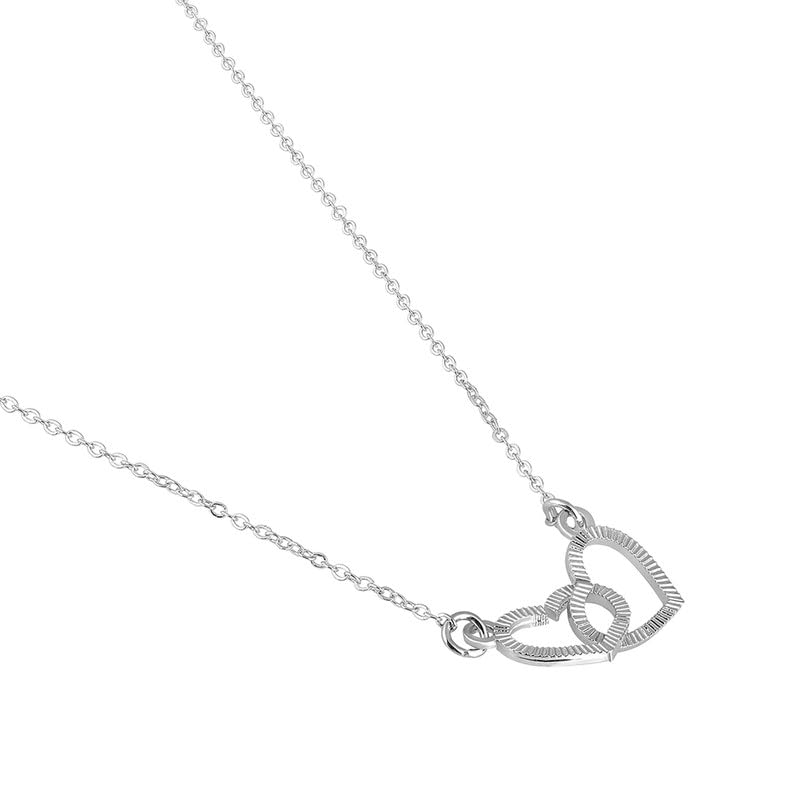 Image of Mahi Dual Heart Link Pendant Necklace for Women (PAPS1101897PR)