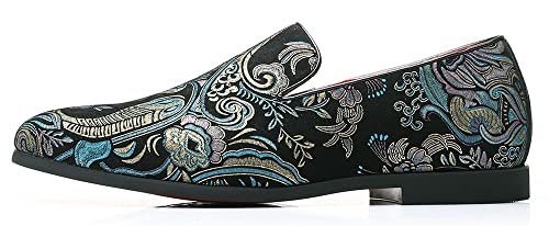 Santimon Men's Paisley Slip On Smoking Loafers Casual Business Formal Walking Relaxed Fit Lightweight Shoes3