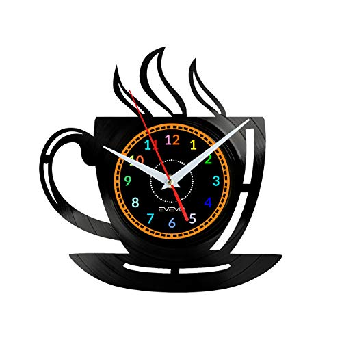 Plaque vinyle horloge sur le thème du café, le cadeau déco idéal - 2