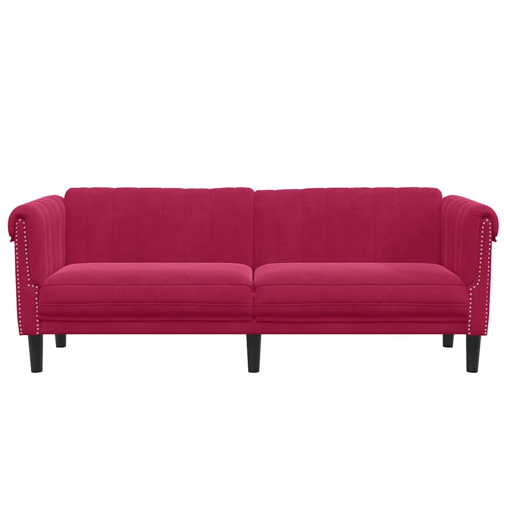 Sofa 3-osobowa z aksamitu, tapicerowane meble z wypełnieniem piankowym, 203 x 77 x 74 cm, nowoczesny salon, kanapa do relaksu i wypoczynku, stabilne nogi z litego drewna