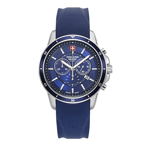 Montre chronographe Swiss Alpine Military 7089.9 en silicone noir pour homme
