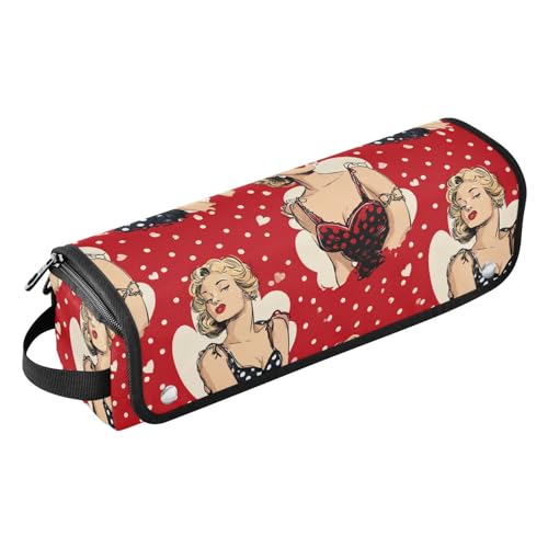 Bolsa para herramientas de cabello Art Lady Red que sostiene secador, rizador, planchas y organizador de accesorios para cabello resistente al calor, portátil para viaje para mujeres miniatura 1