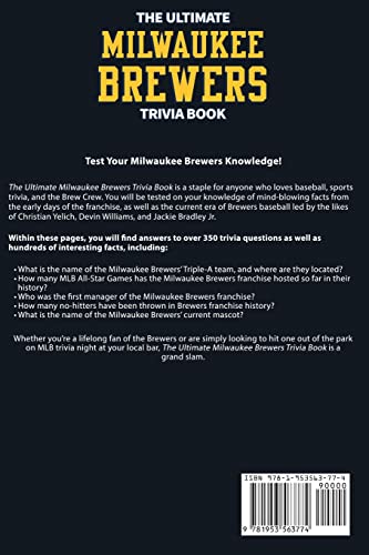 Hrp House 9781953563774 The Ultimate Milwaukee Brewers Trivia Book: A Collection Of Amazing Trivia Quizzes And Fun Facts thumb #1