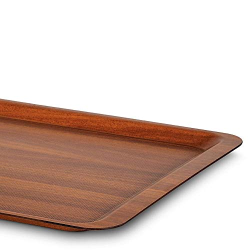 Image of Freelance Nature Kraft Serving Tray Walnut, 43x61 cm, Rectangle, Non-Slip Surface, Decorative Anti-Skid Kitchen & Dining /Coffee Table Trays for Breakfast /Food /Tea - Brown, Made in Europe